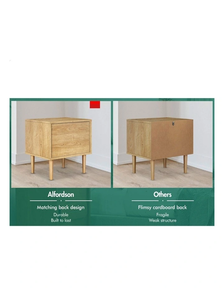 Slatted Drawer Bedside Table in Oak image 5