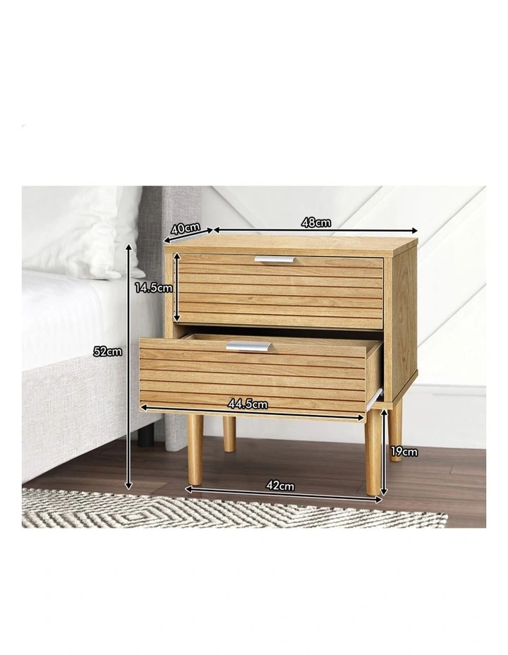 Slatted Drawer Bedside Table in Oak image 7