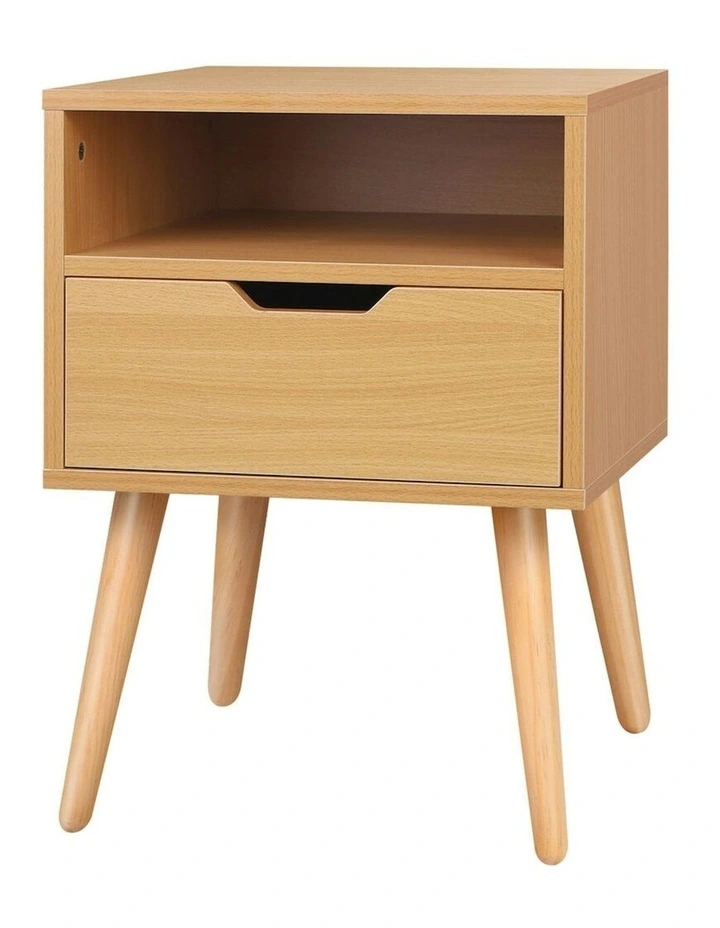 Scandinavian Bedside Table in Wood image 1