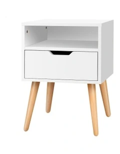 Scandinavian Storage Cabinet Bedside in White
