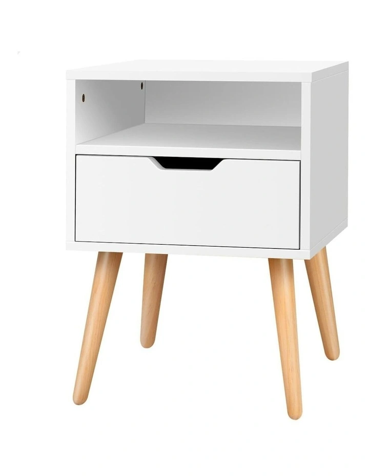Scandinavian Storage Cabinet Bedside in White image 1