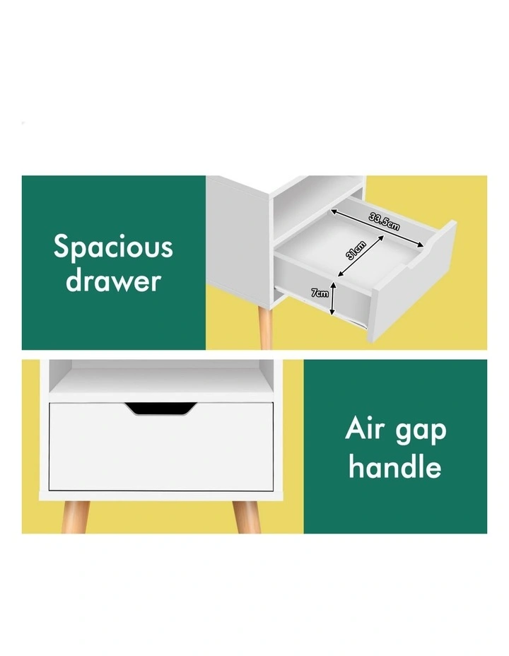 Scandinavian Storage Cabinet Bedside in White image 6