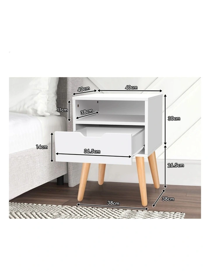 Scandinavian Storage Cabinet Bedside in White image 7