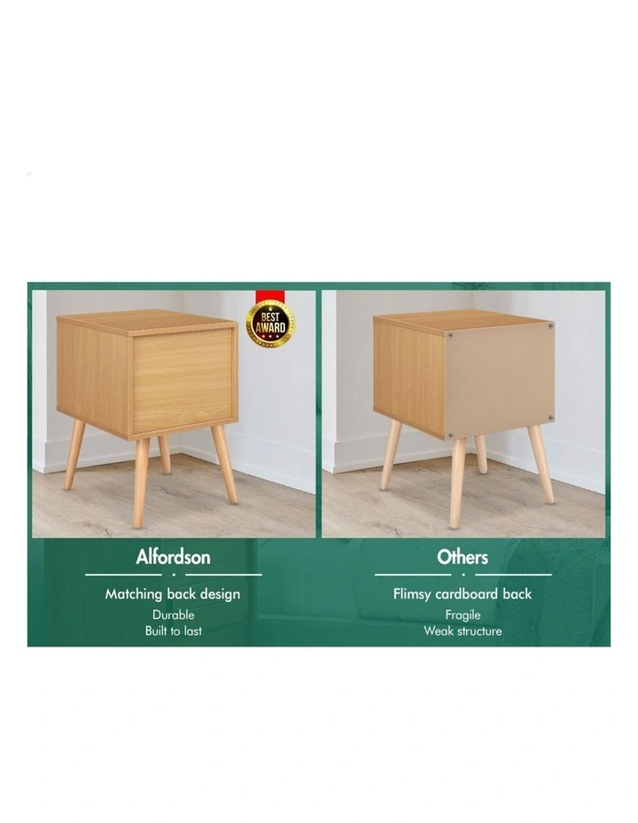 Scandinavian Bedside Table x2 in White image 5