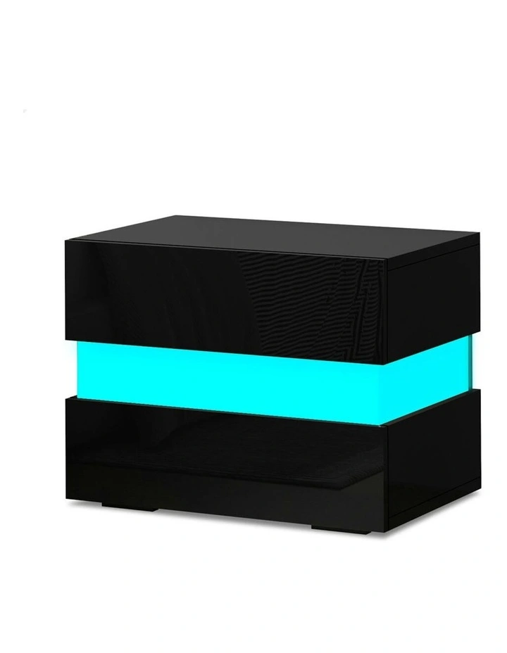 Led Bedside Table in Black image 1