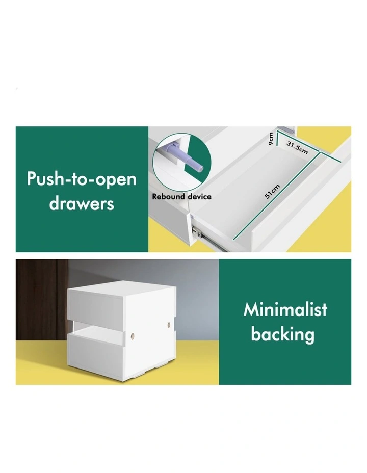 Led Bedside Table in White image 7