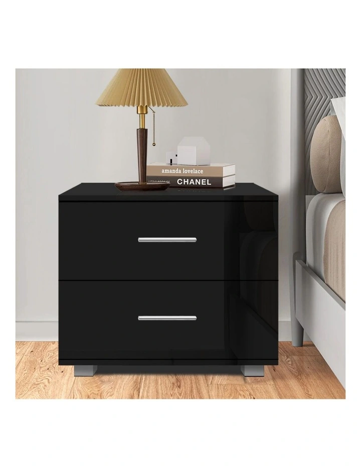Bedside Table in Gloss Black image 3