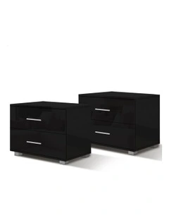 Bedside Table x2 in Gloss Black