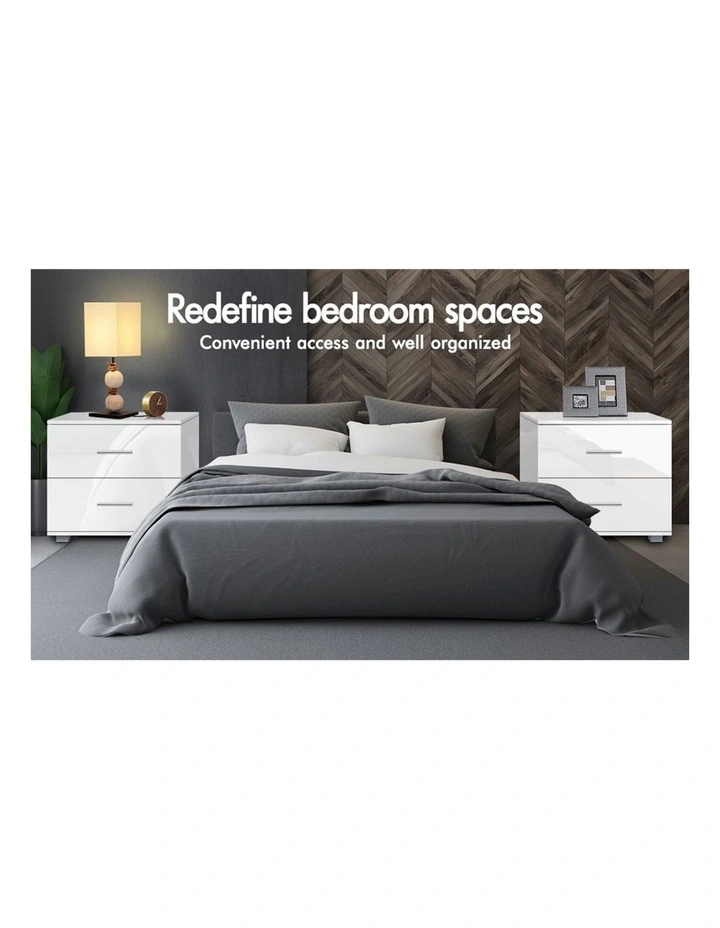 Bedside Table in Gloss White image 3