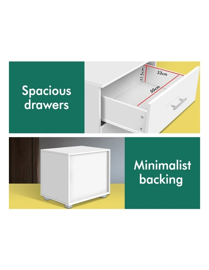 Bedside Table x2 in Gloss White image 7
