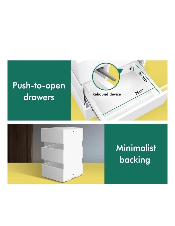 RGB LED Bedside Table in White image 6