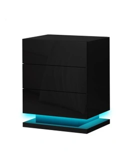 LED Bedside Table in Gloss Black