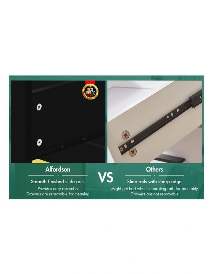 Hamptons Bedside Table in Black image 4