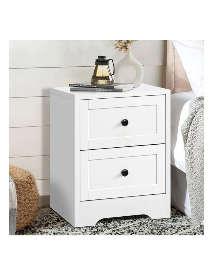 Bedside Table Hamptons in White image 2