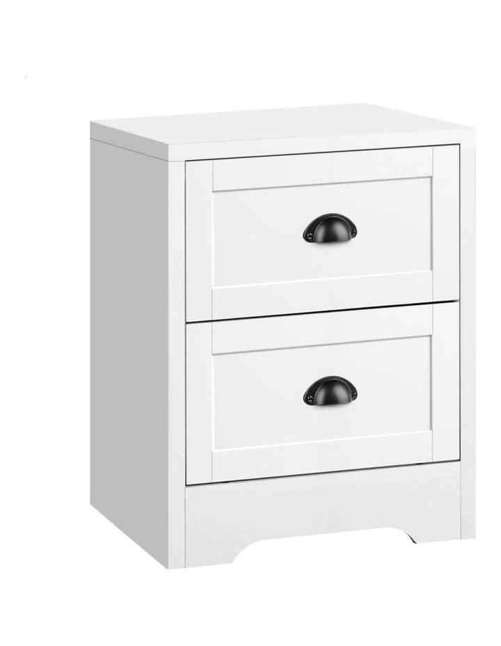 Hamptons Storage Bedside Table in White image 1