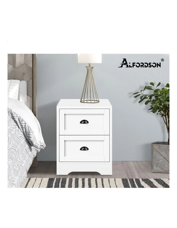 Hamptons Storage Bedside Table in White image 7