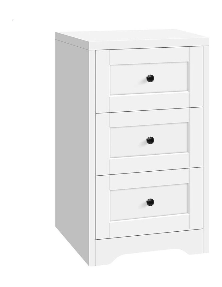 Hamptons Bedside Drawer Table in White image 1