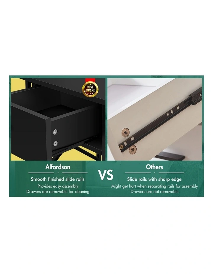 Industrial Bedside Table in Black image 5