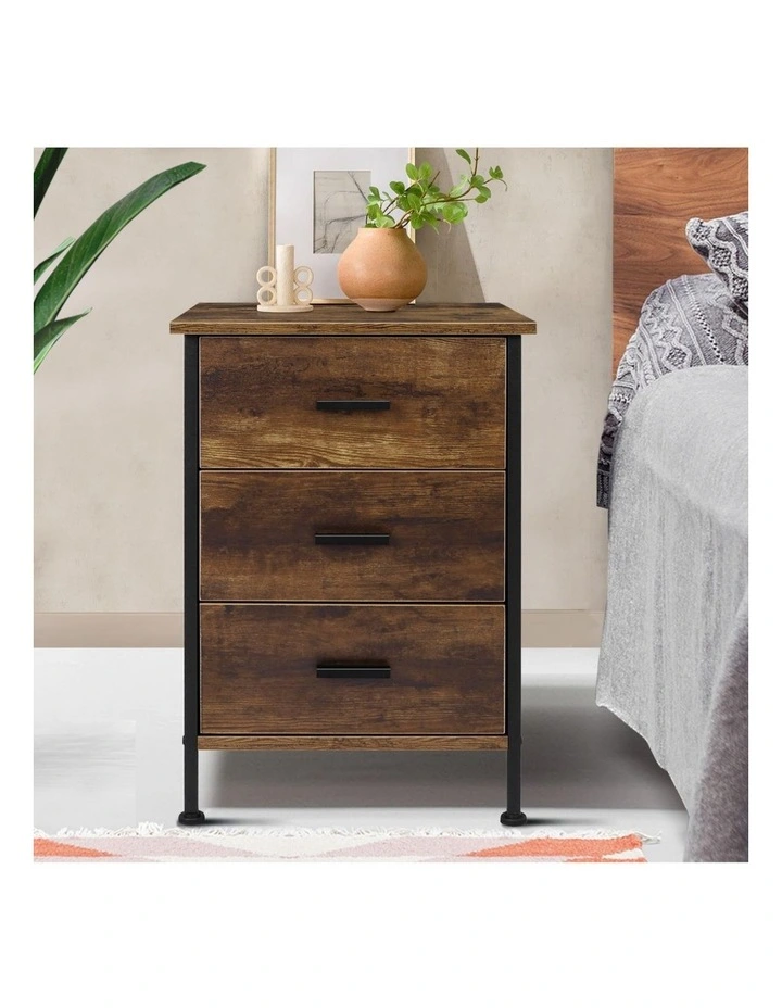 Industrial Bedside Table in Oak image 2