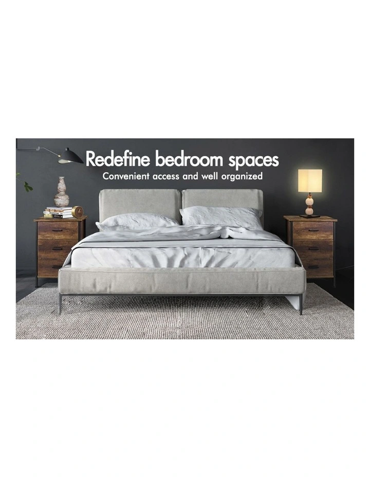 Industrial Bedside Table in Oak image 3