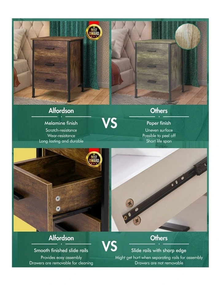 Industrial Bedside Table in Oak image 5