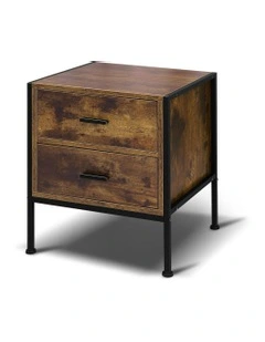 Industrial Bedside Table in Oak