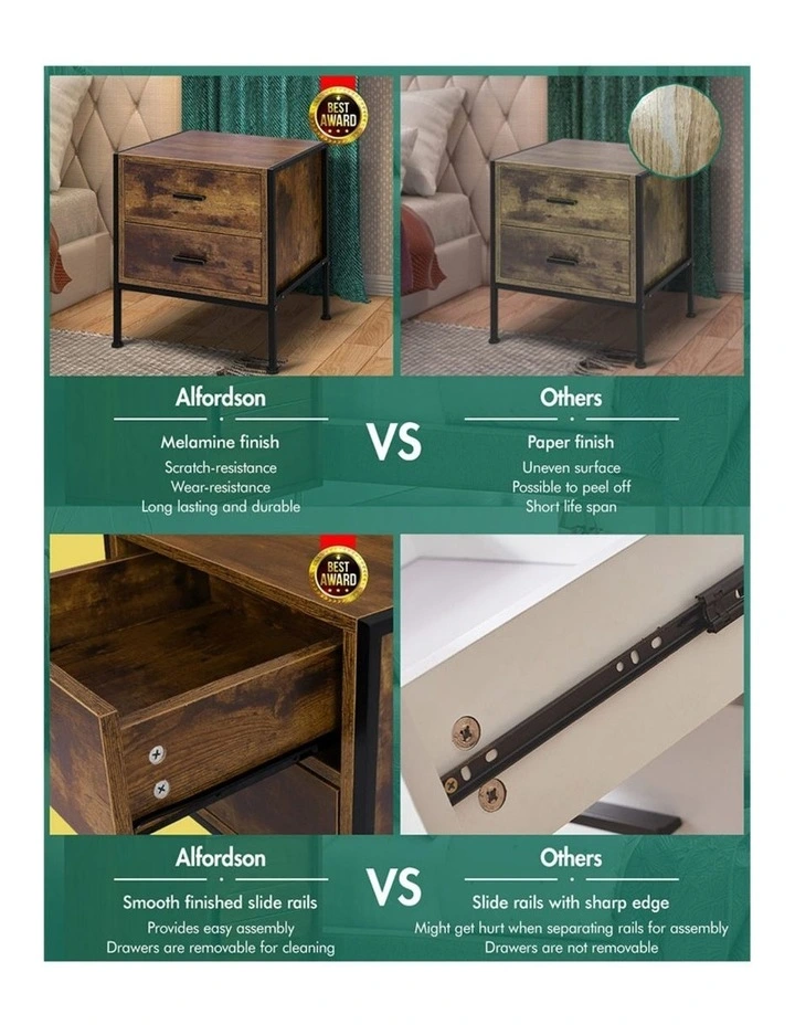 Industrial Bedside Table in Oak image 5