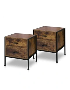 Bedside Drawers Retro Table in Oak