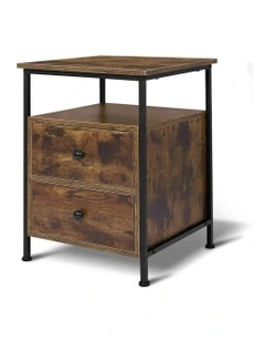 Industrial Bedside Table in Oak