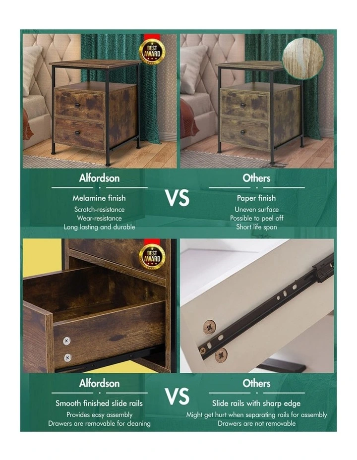 Industrial Bedside Table in Oak image 5