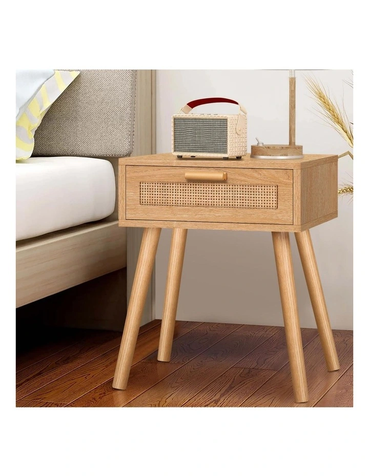 Bedside Table Nightstand Side Storage in Oak image 2