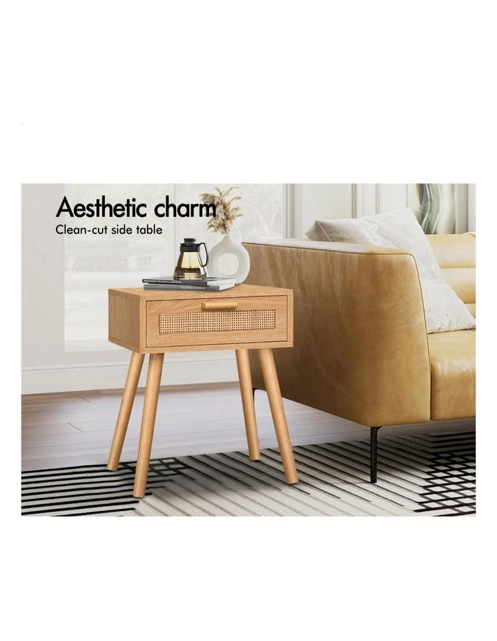 Bedside Table Nightstand Side Storage in Oak image 4