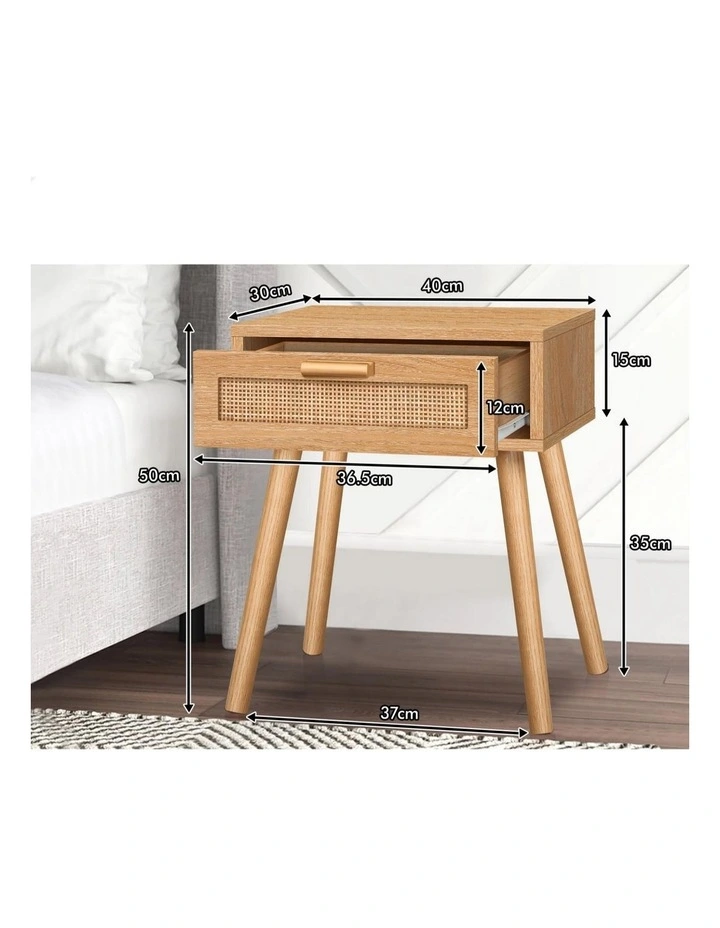 Bedside Table Nightstand Side Storage in Oak image 7