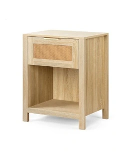 Bedside Table With Storage Shelf in Wood