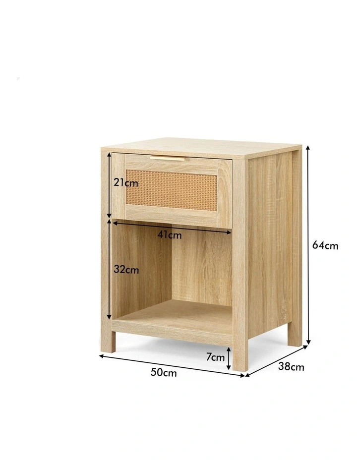 Bedside Table With Storage Shelf in Wood image 6