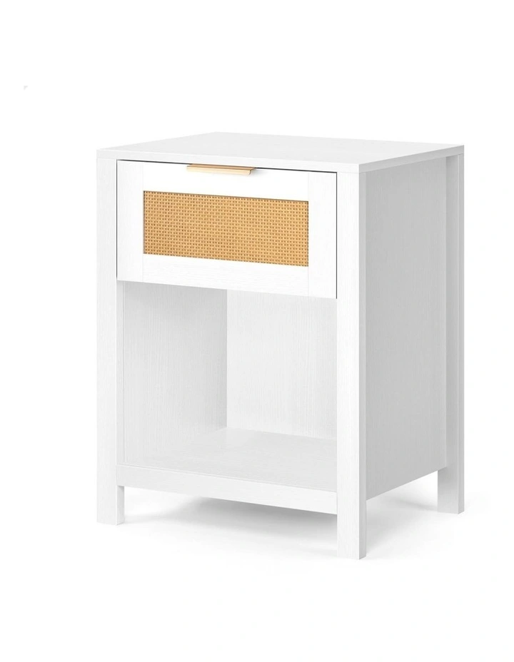 ALFORDSON Bedside Table Nightstand Side End 1 Drawer Storage Shelf White image 1