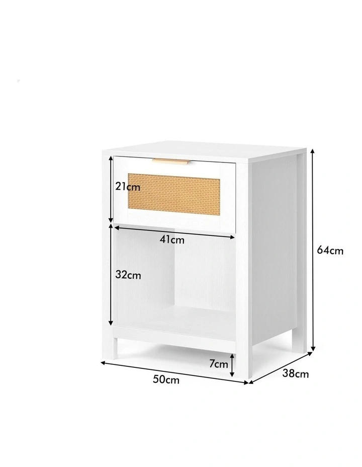 ALFORDSON Bedside Table Nightstand Side End 1 Drawer Storage Shelf White image 6