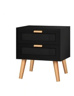 Bedside Table Nightstand Side Cabinet in Black