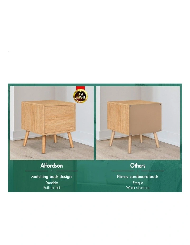 Bedside Table Nightstand Side Cabinet in Wood image 5