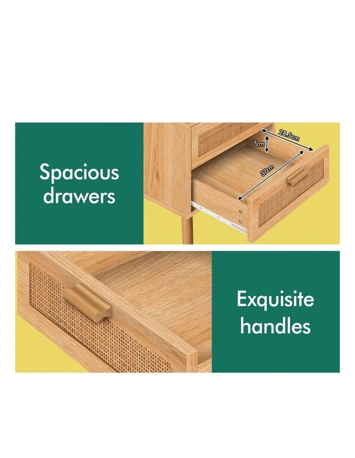 Bedside Table Nightstand Side Cabinet in Wood image 6