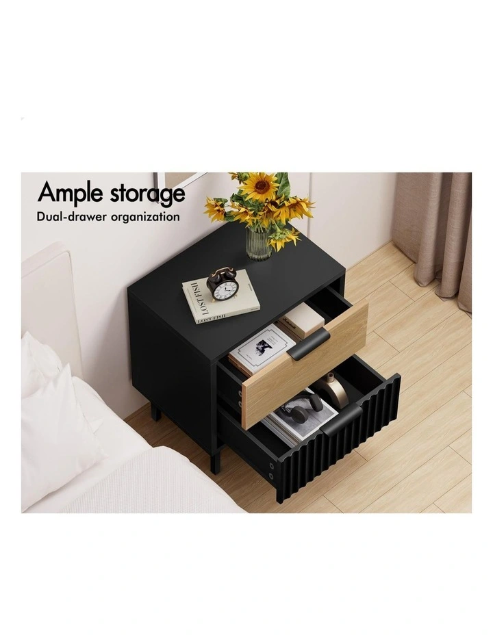 Bedside Table Nightstand Storage Cabinet in Multi image 3
