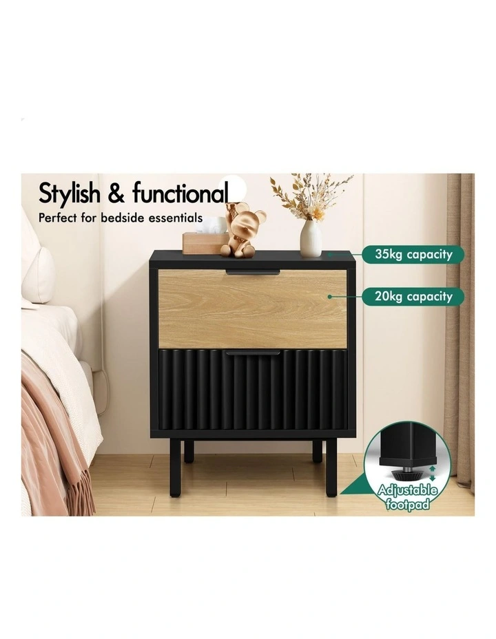 Bedside Table Nightstand Storage Cabinet in Multi image 5
