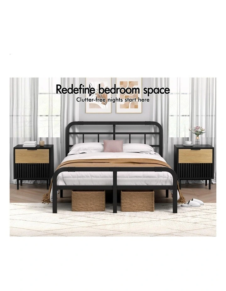 Bedside Table Nightstand Side Storage 2 Piece in Multi image 3