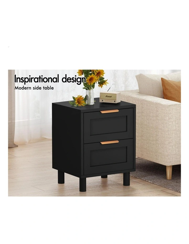 Bedside Table Side Storage in Black image 3