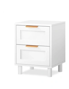 Bedside Table Side Storage Cabinet in White