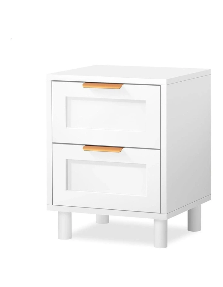 Bedside Table Side Storage Cabinet in White image 1
