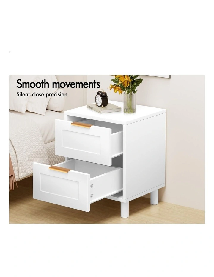 Bedside Table Side Storage Cabinet in White image 5
