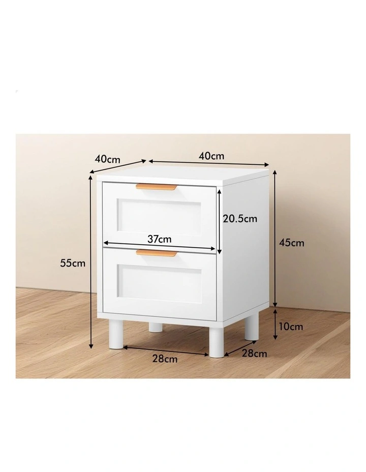Bedside Table Side Storage Cabinet in White image 7