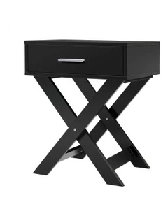 French Country Bedside Table in Black