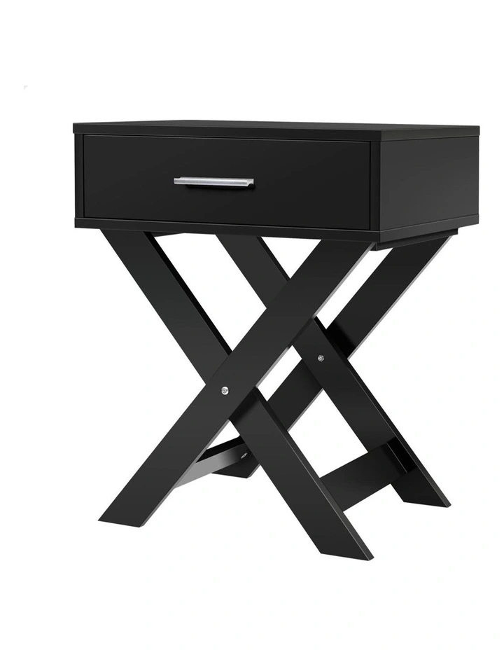 French Country Bedside Table in Black image 1